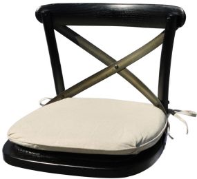 Cross Back Linen Seat Cushion 
