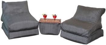 Noir Lounger (Set of 4 with 1 Ottoman) 