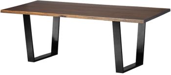 Versailles Dining Table (Short - Seared Oak with Black Legs) 