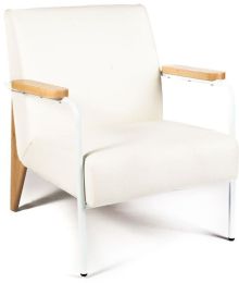 Study Lounge Chair (White and Walnut) 