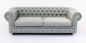 Chesterfield Sofa (Light Grey) 