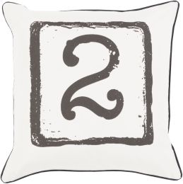 Big Kid Blocks-2 Pillow with Down Fill (Black, Light Gray) 