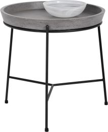 Remy End Table (Concrete with Black Base) 