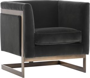 Soho Armchair (Antique Brass & Giotto Shale Grey) 