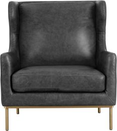 Virgil Lounge Chair (Marseille Black Leather) 