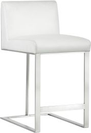 Dean Counter Stool (Stainless Steel & Cantina White) 