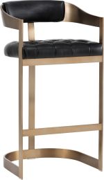 Beaumont Barstool (Bonded Leather with Antique Brass Base) 