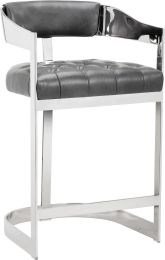 Beaumont Counter Stool (Bonded Leather with Polished Base) 