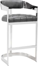 Beaumont Barstool (Bonded Leather with Polished Base) 