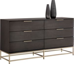 Rebel Dresser (Grey Wood with Gold Base) 