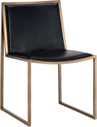 Blair Dining Chair (Set of 2 - Leather with Antique Brass Base) 