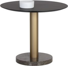 Monaco Bistro Table (Gold & Grey Marble & Charcoal Grey) 