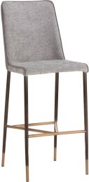 Klaus Barstool (Faux Leather & Fabric with Gunmetal Base) 