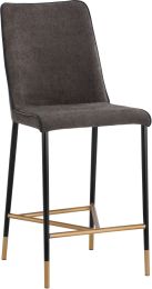Klaus Counter Stool (Faux Leather & Fabric with Black Base) 
