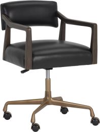 Keagan Chaise de Bureau (Cuir Noir Cortina) 