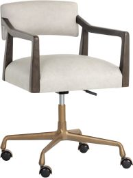 Keagan Office Chair (Saloon Light Grey Leather) 