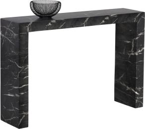 Axle Console Table (Marble Look & Black) 