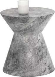 Astley End Table (Marble Look & Grey) 