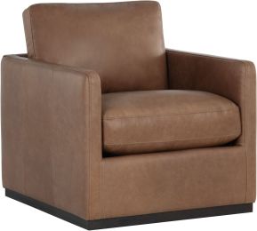 Portman Swivel Lounge Chair (Marseille Camel Leather) 