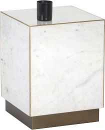 Daines End Table (White Marble) 