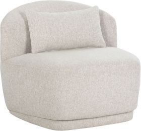 Soraya Swivel Armless Chair (Dove Cream) 