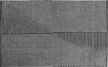 Serene Hand-Woven Rug (5x8 - Black & White) 