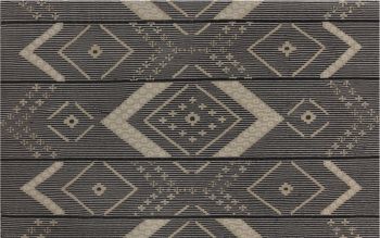 Asana Hand-Woven Rug (5x8 - Charcoal & Beige) 