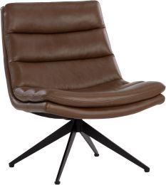 Keller Swivel Lounge Chair (Missouri Mahogany Leather) 