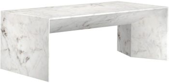 Nomad Coffee Table (Marble Look & White) 