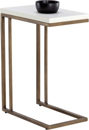 Sawyer End Table (Antique Brass - White) 