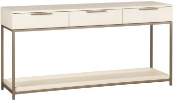Rebel Console Table With Drawers (Champagne Gold & Cream) 