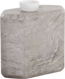 Spezza End Table (Low - Marble Look & Grey) 
