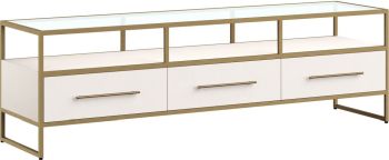 Venice Media Console And Cabinet (Oyster Shagreen) 