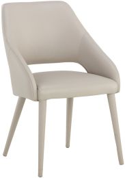 Galen Dining Chair (Linea Light Grey Leather) 