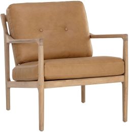 Gilmore Lounge Chair (Light Oak & Mojave Tan Leather) 