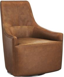 Carmine Swivel Lounge Chair (Cognac Leather) 