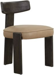 Horton Dining Chair (Set of 2 - Dark Brown & Sahara Sand Leather) 