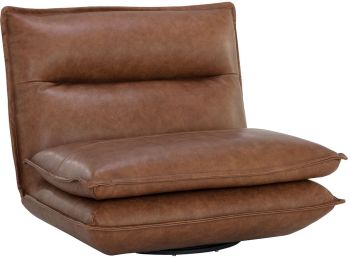 Colson Swivel Armless Chair (Cognac Leather) 