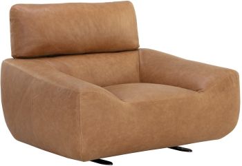 Paget Glider Lounge Chair (Camel Leather) 