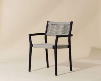 Kavala Stackable Dining Armchair (Set of 2 - Charcoal) 