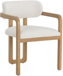 Madrone Dining Armchair (Rustic Oak & Heather Ivory Tweed) 