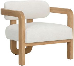 Madrone Lounge Chair (Rustic Oak & Heather Ivory Tweed) 