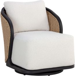 Bora Swivel Lounge Chair (Louis Cream) 
