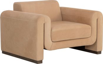 Romer Armchair (Distressed Brown - Nubuck Tan Leather) 