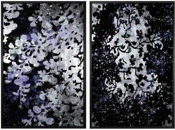 Floral Fantasy (Set of 2 - 40 In X 60 In - Charcoal Frame) 