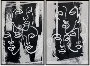 Face To Face (Set of 2 - 40 x 60 - Black Floater Frame) 