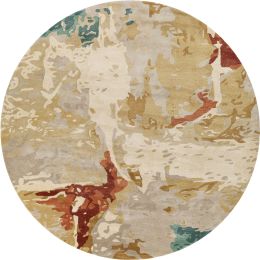 Kavita Tapis 2305 (Rouille & Corail - Rond - 10' x 10') 
