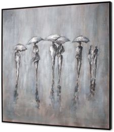 Caught in the Rain Hand Painted Canvas 