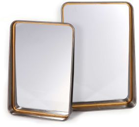 Orion Metal Wall Mirror (Set of 2 - Grey & Brass) 