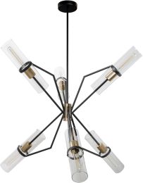 Everly 6 Light Chandelier (Black and Brass) 